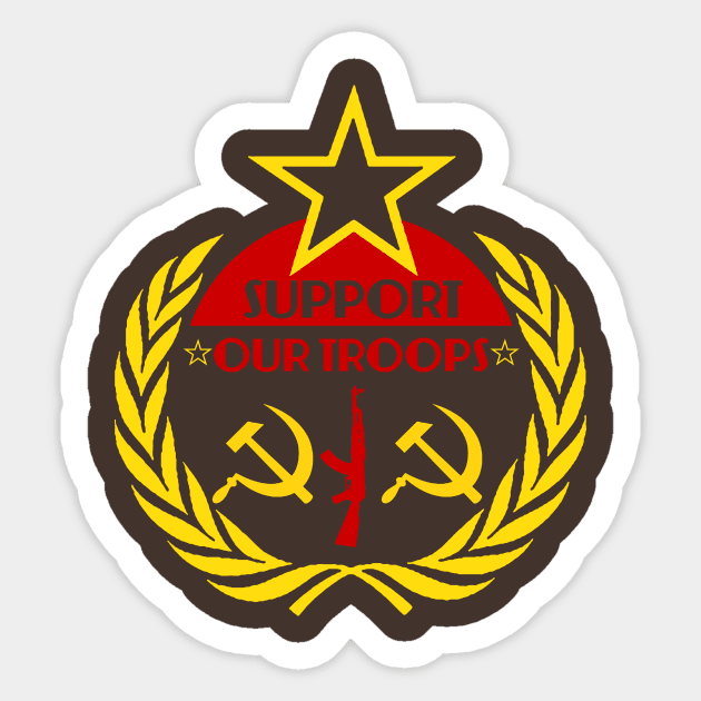 Support our Troops CCCP Sticker by WellRed